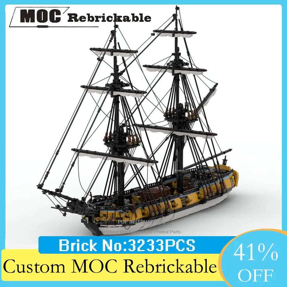 

3233 шт. Британский Королевский флот Challenger война 14-пистолет Sloop MOC строительные блоки модель DIY творческая детская игрушка Рождественский подарок для мальчиков
