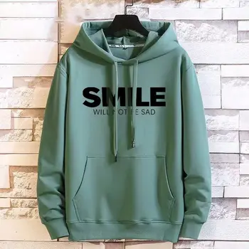 Moda manica lunga stampata con cappuccio lettera felpe abbigliamento uomo 2024 autunno inverno nuove magliette coreane allentate felpe Casual 1