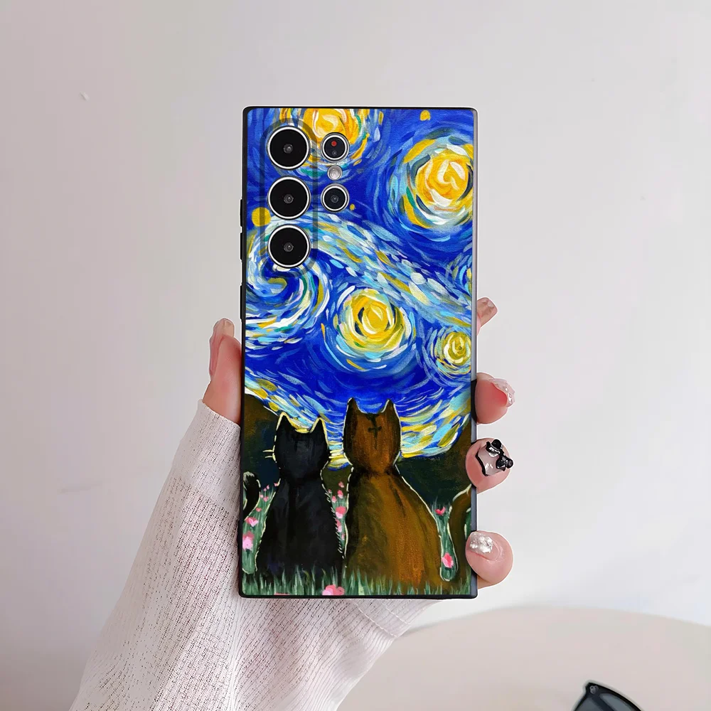 Van ART G-Gogh Cat-Themed Soft TPU Phone Case