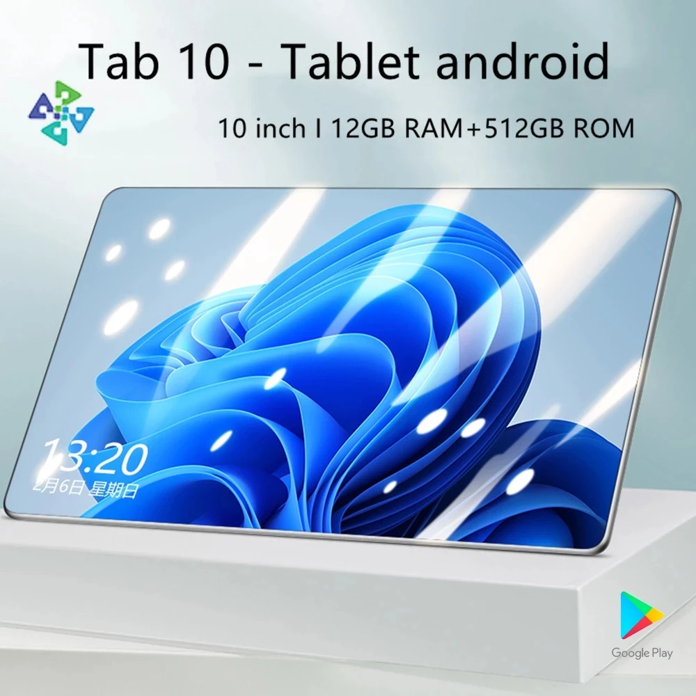 most popular tablet computer 10.1 inch Tablet android 12GB + 512GB Tablette 10 inch Global version Tablets Android 11.0 TABLET dual sim TABLET 10 core Tablet latest ipad