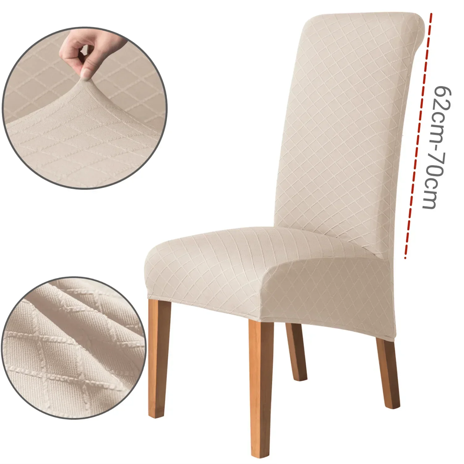 

Thick Jacquard Large Dining Chair Covers Seat Slipcover Stretch Large Highback Dining Room Chair Protector Washable Removable