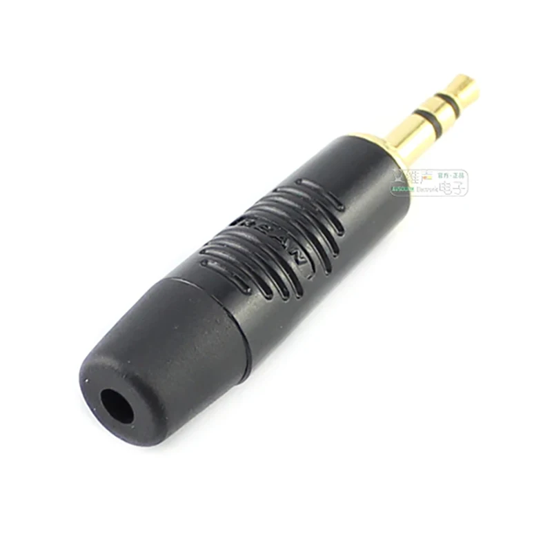 3,5mm Vergoldeter 3-Poliger Stereo-Audiostecker Männlicher Anschluss DIY Löten Schwarzes Metallgehäuse RTP3C-B – Detail 8