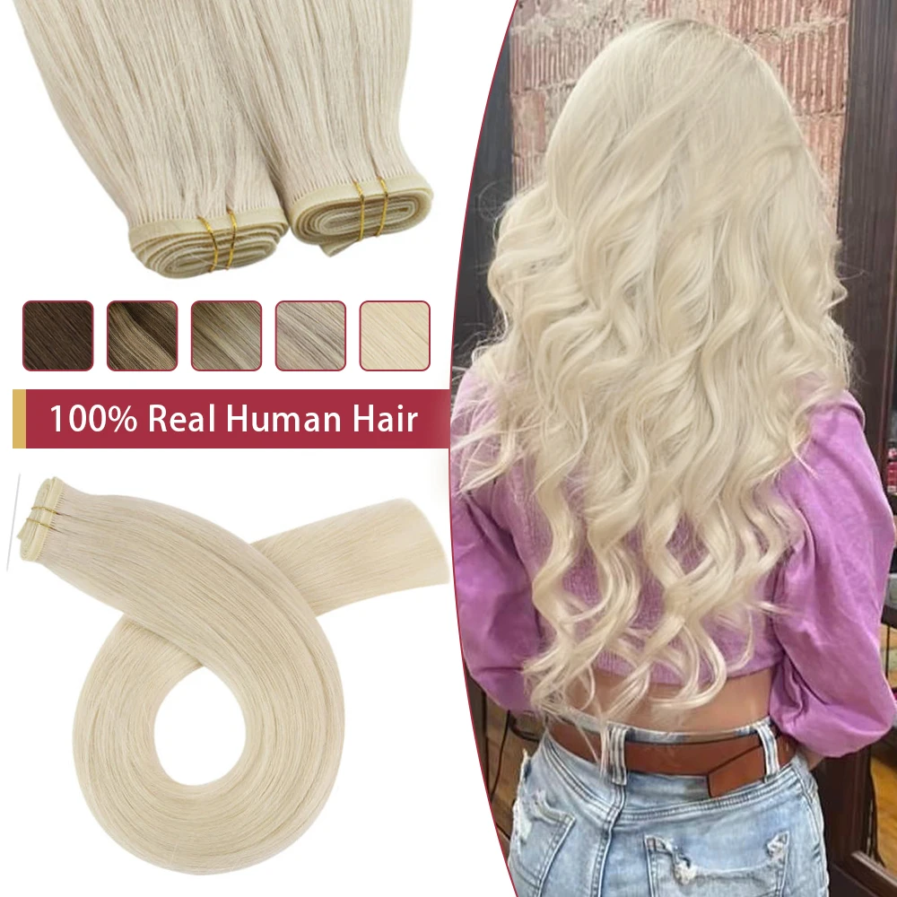 Moresoo Flat Silk Weft Extensions 100 Virgin Human Hair 10a Grade