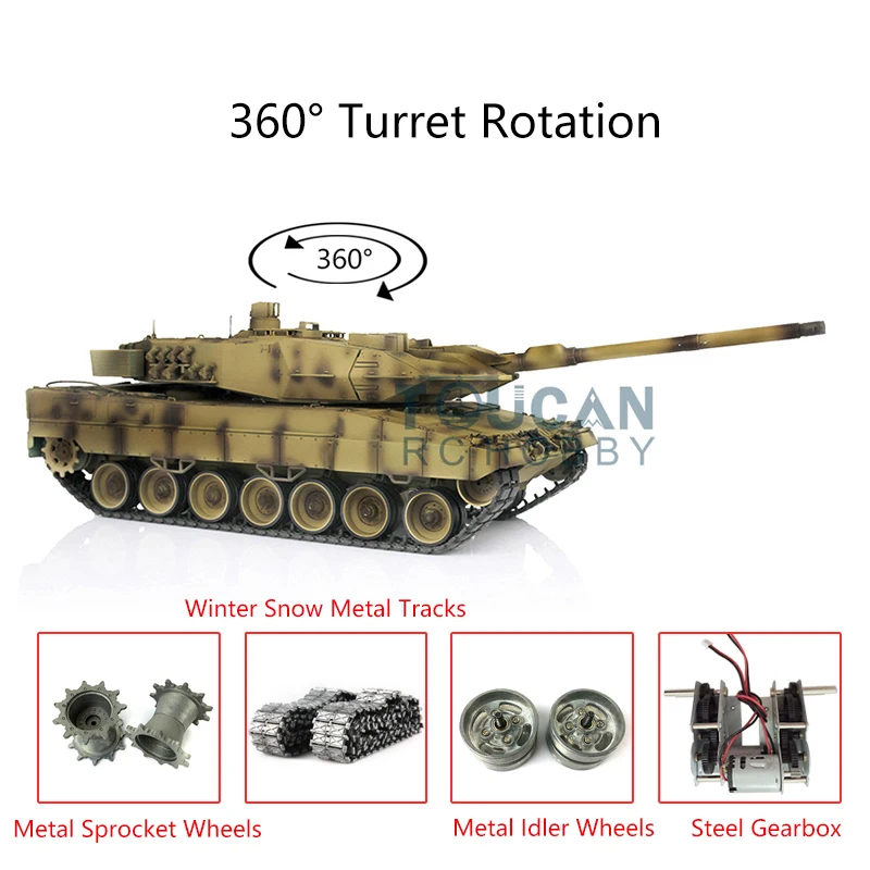 

HENG LONG 1/16 желтый 7,0 Leopard2A6 RC Tank 3889 360 металлические револьверные направляющие RC Panzer Игрушки для мальчиков