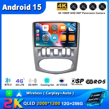 Android 15 Auto inalámbrico CarPlay Radio de coche para Renault Logan 1 Sandero 2009-2015 Dacia Duster reproductor Multimedia GPS estéreo 2din 1