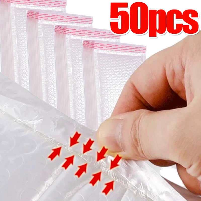 

10/50PCS White Bubble Envelope Bags Multifunction Pearlescent Film Packing Bag Self-sealing Home Waterproof Storage Organization