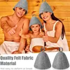 sauna  Anti Heat Sauna Hat Thicken Wool Felt Shower Cap Hair Turban Quickly Towel Drying Towel Hats Sauna Bathroom Accessories 3