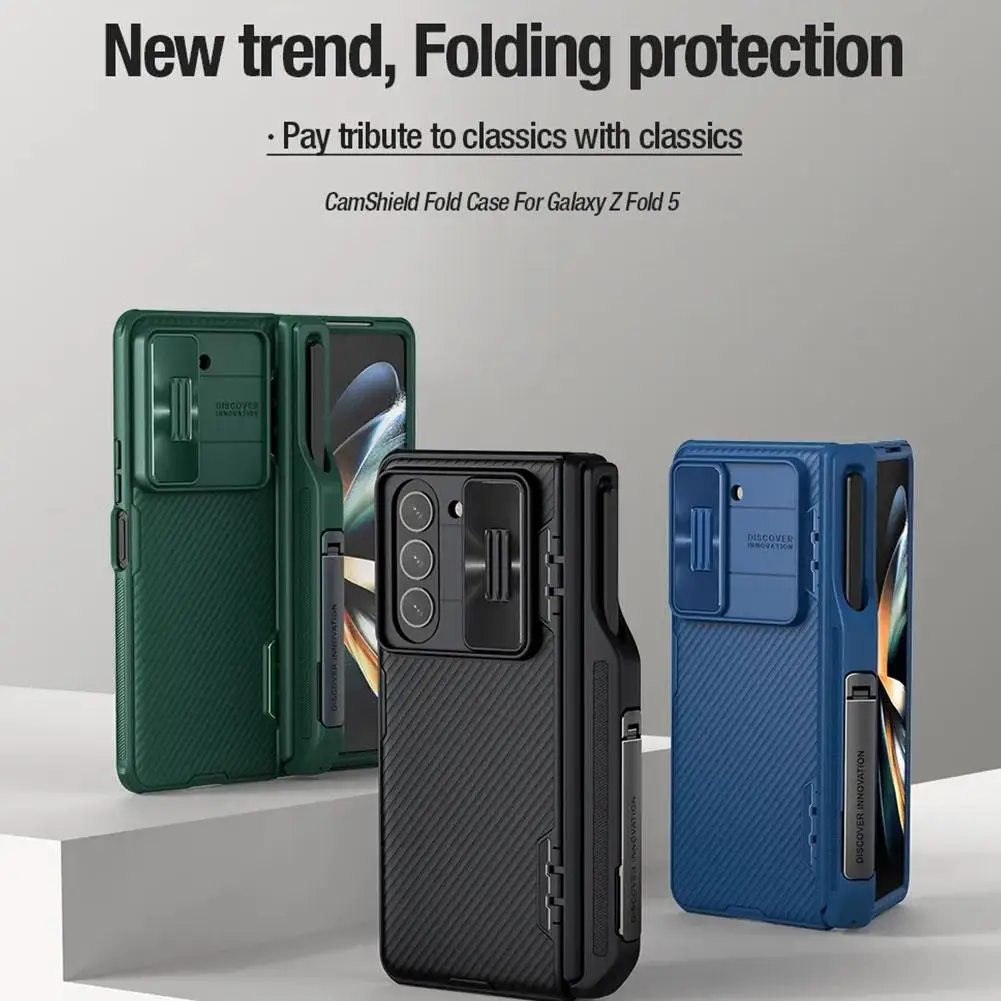 

For Samsung Galaxy Z Fold 5 Case NILLKIN CamShield Pro Slide Camera Back Protector Cover Kickstand With S-Pen Pocket For Z P1K7