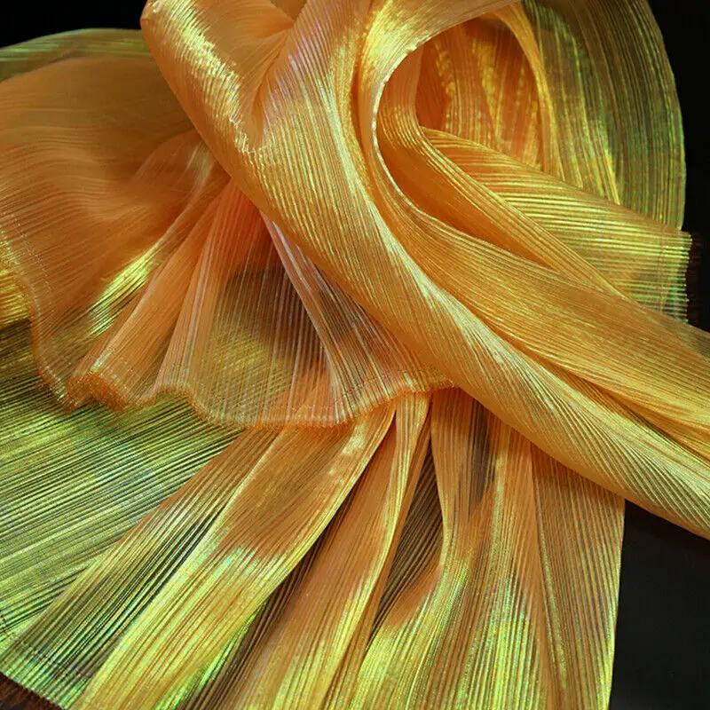 100x150CM Farbverlauf Plissierter Stoff DIY Knitter-Dekoration Weiches Garn Organza-Material Hochzeitsfotografie-Hintergrund Bühnendekoration – Detail 8