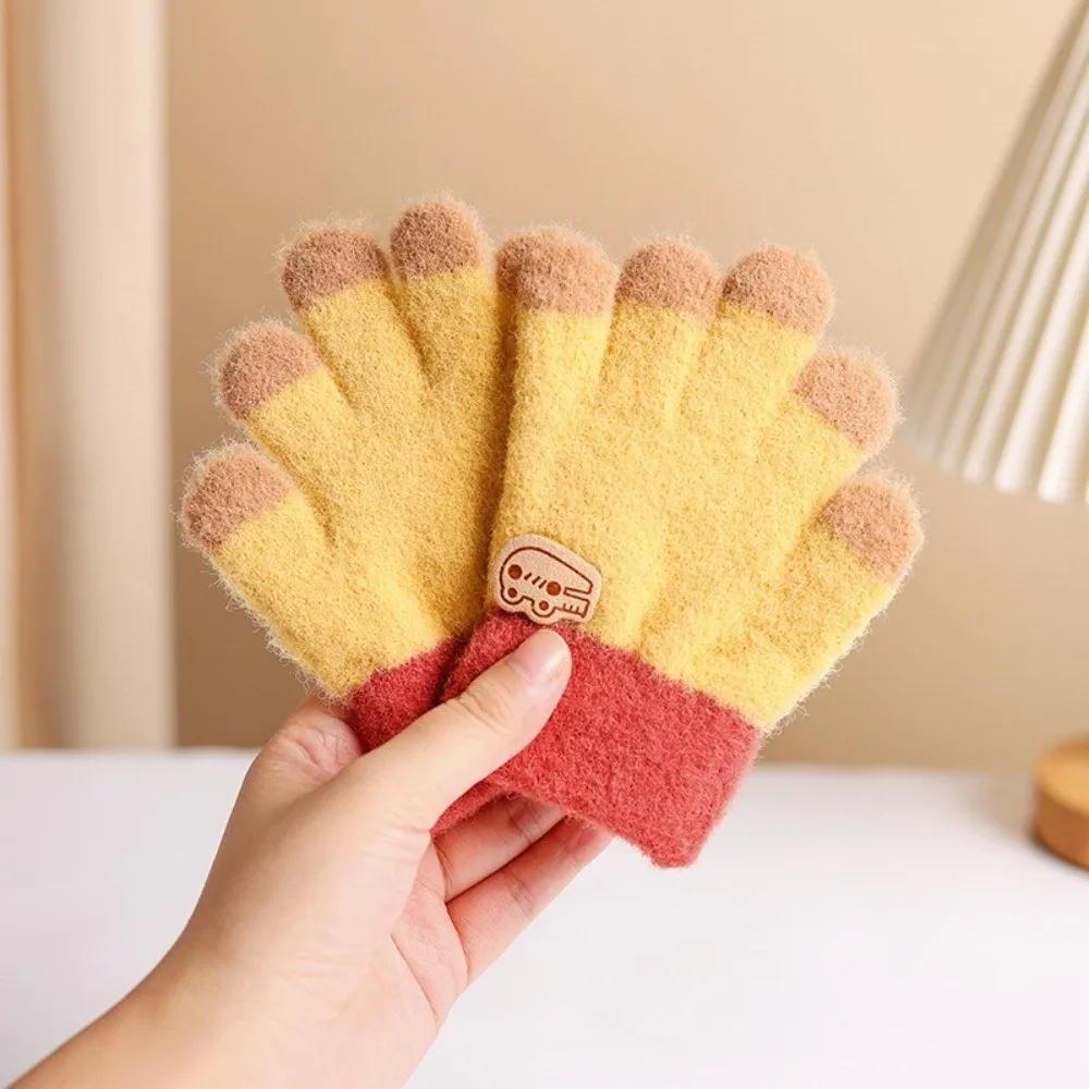 1-5 Years Old Fashion Warm Kids Winter Gloves Coldproof Candy Color Baby Gloves Thicken Windproof Children Mittens Outdoor