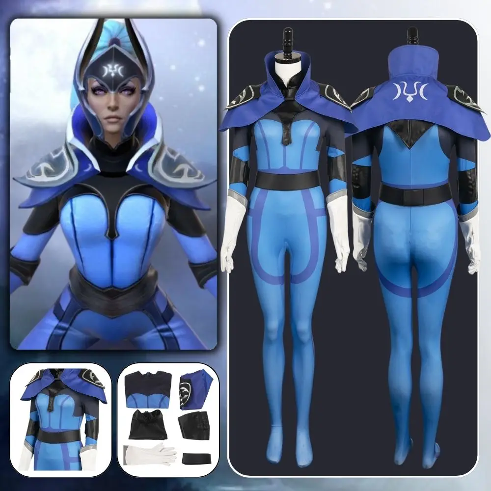 

Dota 2 Luna Косплей фантастический костюм Маскировка для взрослых женщин комбинезон фантазия ролевые игры наряды Хэллоуин Карнавал женская одежда