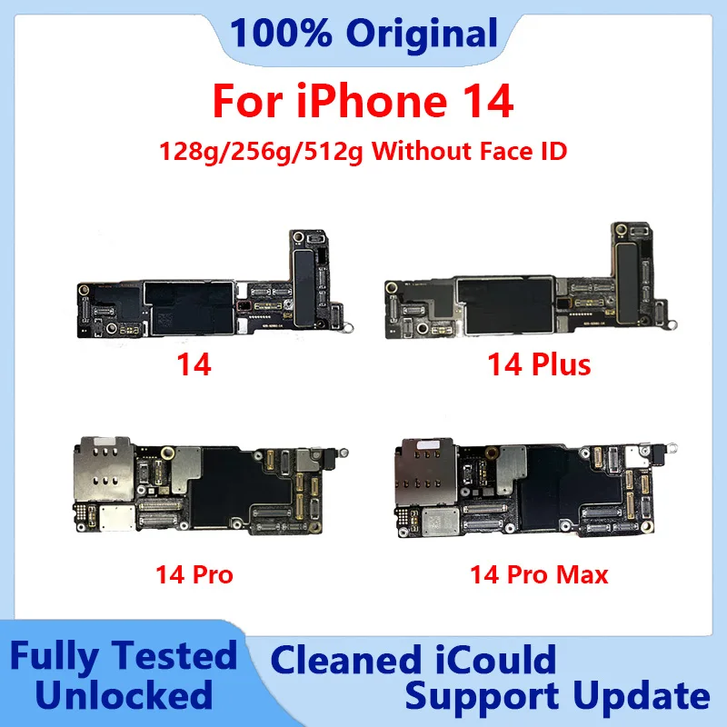 

Полностью протестированная оригинальная материнская плата для iPhone 14/14 Pro Max 128 ГБ/256 ГБ, оригинальная материнская плата без Face ID, разблокированная, очищенная iCloud