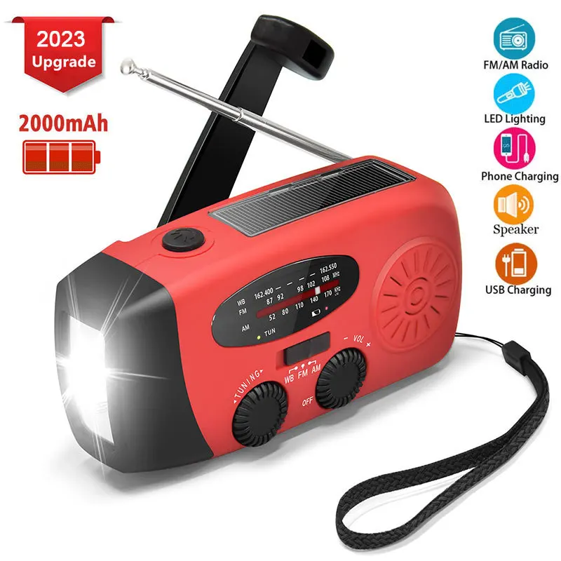 Dynamo Hand-Crank Flashlight With Emergency Radio and Power Bank