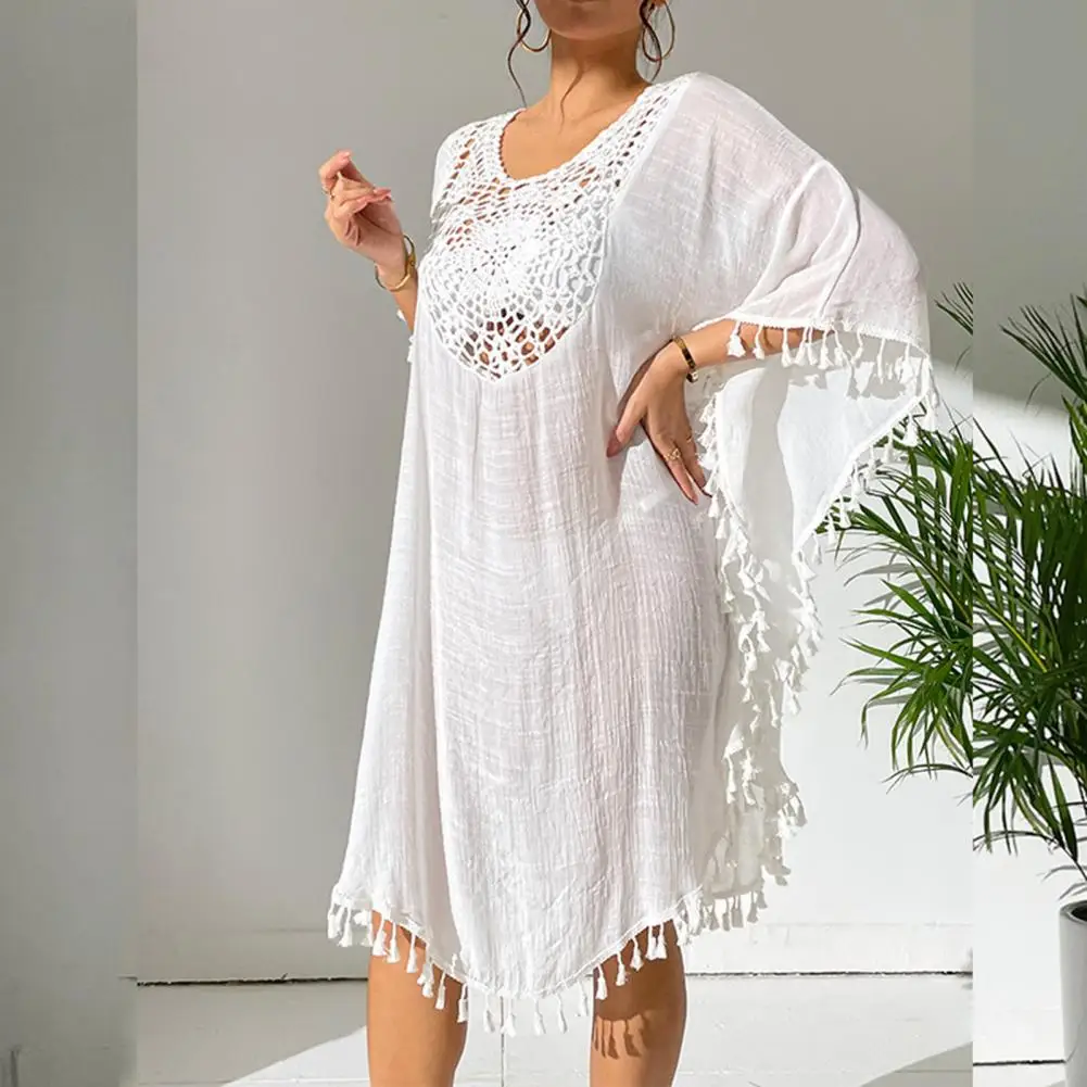 Women Swimsuit Cover Up, F ringed Blouse