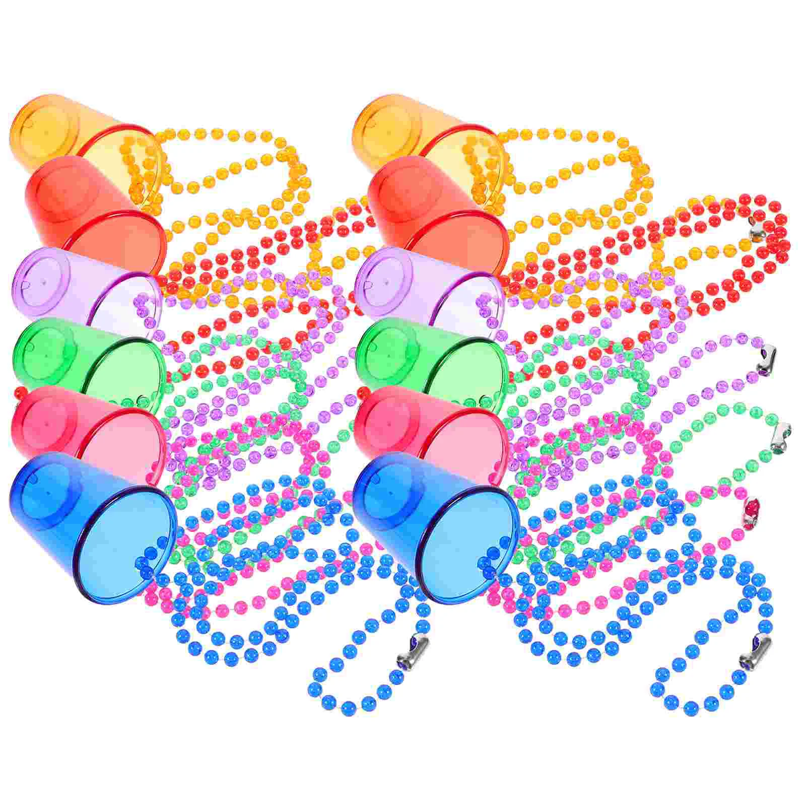 

Bachelorette Bride Party Shot Glasses Necklace Cups Plastic Shot Glass on Beaded Necklace for Birthday Wedding Party