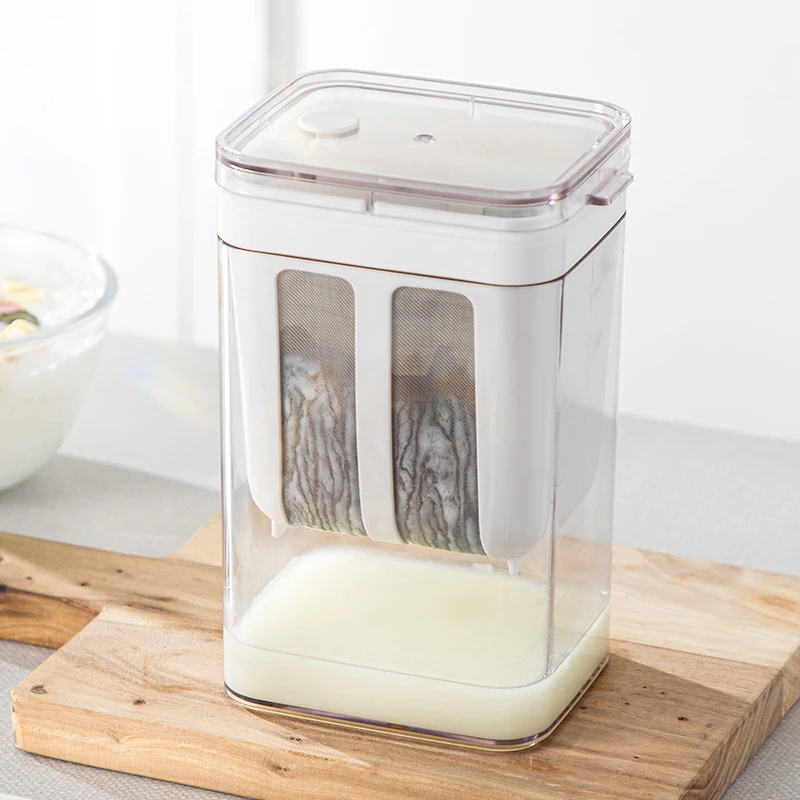 Luxury LFGB Certificate Yogurt Filtering Container Transparency Cover Juice Drainer Kitchen Filter Accessory Cheese Maker