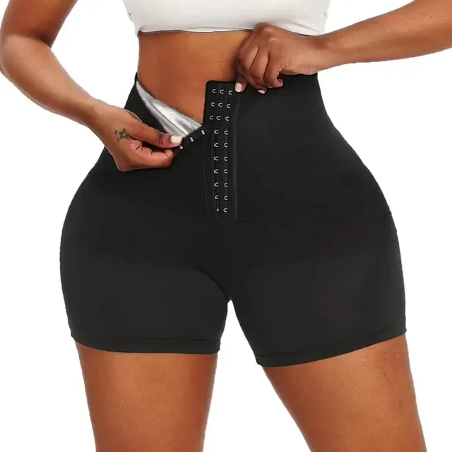YBFDO Sweat Sauna Pants Body Shaper Weight Loss Slimming Shorts Shapewear Women Waist Trainer Hot Thermo Sweat Pants Fitness 3