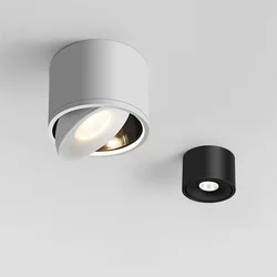 Dimmable LED Rotatable Ceiling Downlight - Modern White/Black Surface Mounted Lamp (Not dimming)
