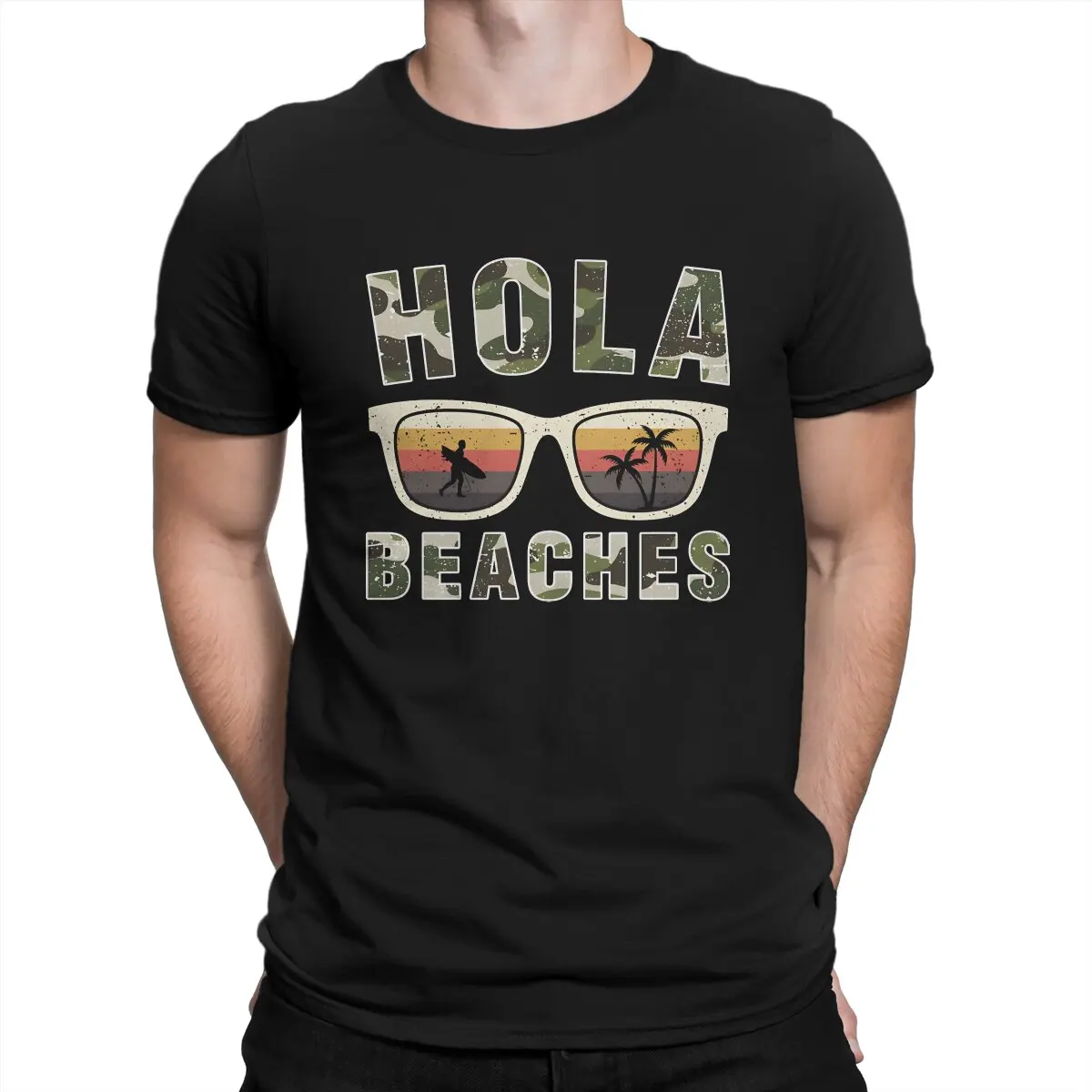 

Hola Beaches Newest TShirt for Men Hola Beaches Redbubble Round Neck Pure Cotton T Shirt Hip Hop Birthday Gifts Streetwear