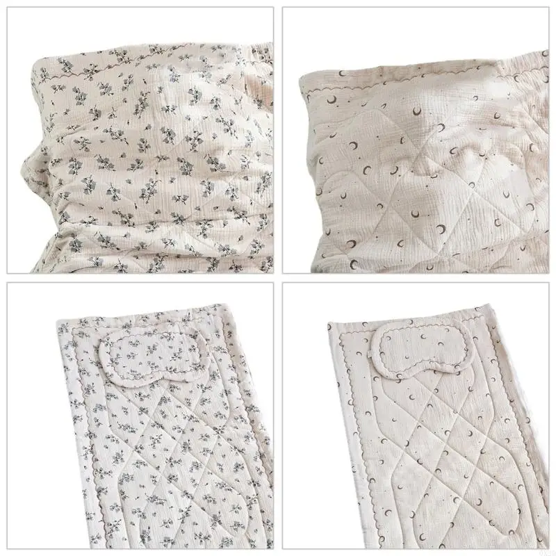 QX2D Cotton Crib Pad Baby Bed Cushion/Soft and Breathable Blanket/Toddler Printed Pillow for Infant Boys Girls