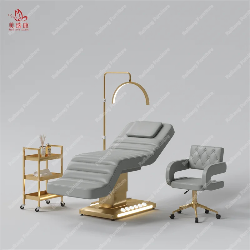 맞춤형 뷰티 살롱 에스테틱 가구 베이스 커브 침대 화장용 속눈썹 침대 럭셔리 스파 마사지 테이블 래쉬