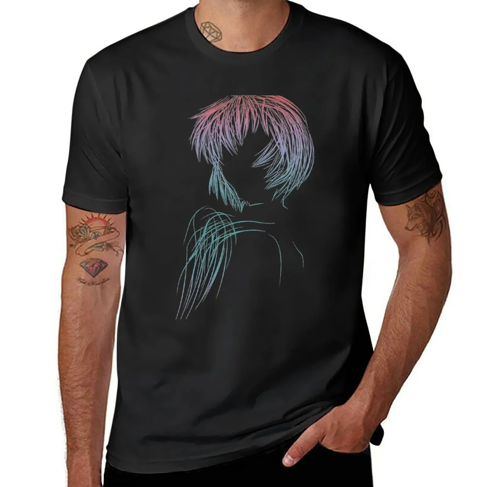 Rei Digital Art T-Shirt oversized kawaii clothes fitted t shirts for men