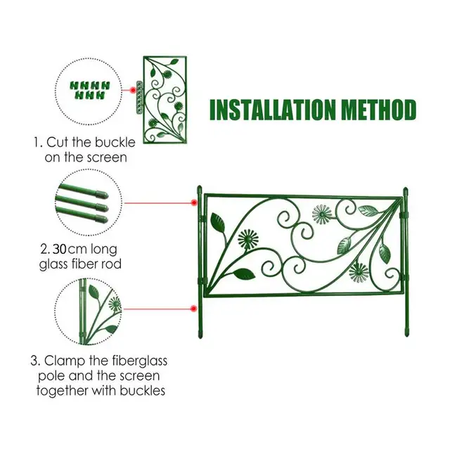Kerti Kerítés Szegély No Dig Kert Dekoratív Rozsdaálló Panelek Határállat Gát Virág Hordozható - Image 6