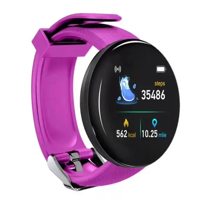 2022 New D18S  Colorful Touch Screen 3D Sport Watch Pedometer Smart Watch Fitness Heart Rate Monitor Women Clock Smartwatch 2