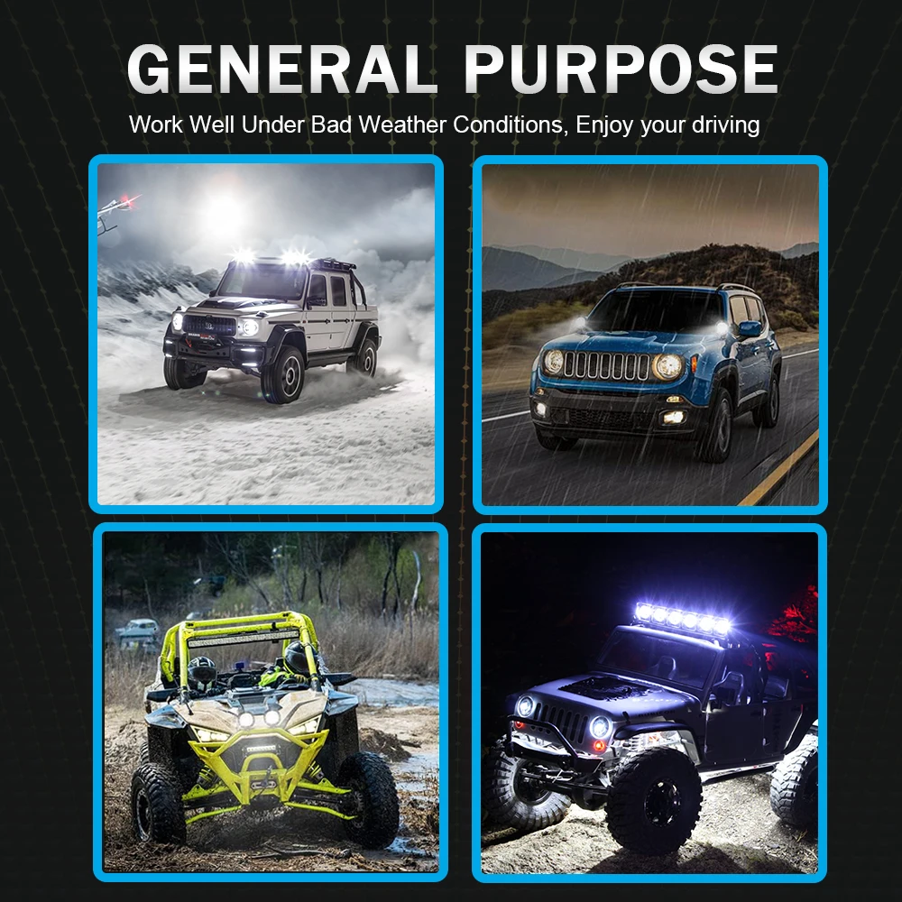 Led Work Light 2pcs 3 Inch Led Work Light Spotlight 4x4 Offroad For Motorcycle Car ATV Race Dirt Bike Pickup Truck Boat Round Fog Light