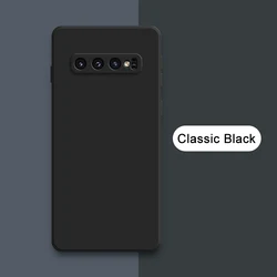 Premium Soft Candy Silicone Back Cover - Square Liquid Design for Samsung S10E (Classic Black)