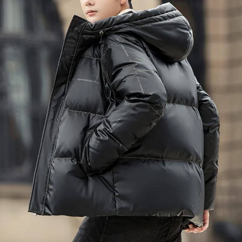 

Fashion Down Jacket Mens 2022 Autumn Winter New Casual Down Coat Men's Short Thickened Outwear Shiny Wash-free Jacket Tide FCY