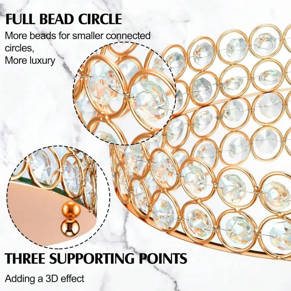Mirror Cosmetic Plate, Round Glass Perfume Plate, Suitable for Dressing, Jewelry and Cosmetics Storage, Gift Home Decoration