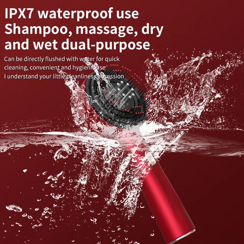 Electric Massage Comb Vibration Red Light Therapy Hair Growth Massage Scalp Brush Anti Hair Loss Liquid Oil Applicator