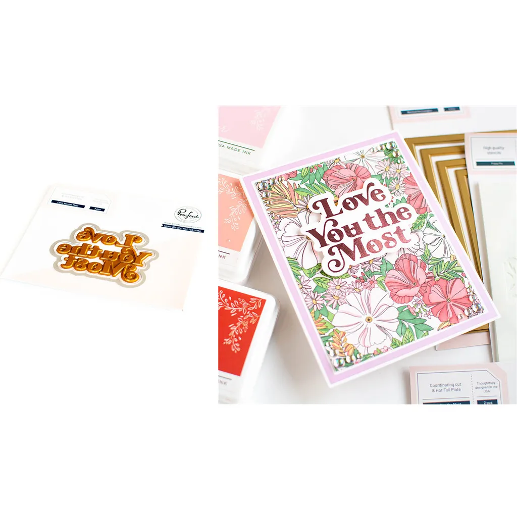 

Love You The Most Metal Cutting Dies Hot Foil Diy Molds Scrapbooking Paper Making Cuts Crafts Template Handmade Card
