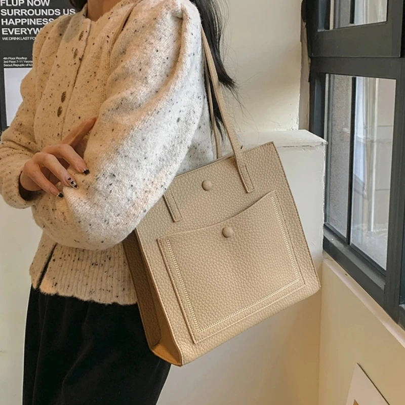 

Sewing Thread Zipper Pu Ladies Shoulder Bags Light Luxury Simplicity Commuting Women's Bags Free Shipping Bolsas Para Mujeres