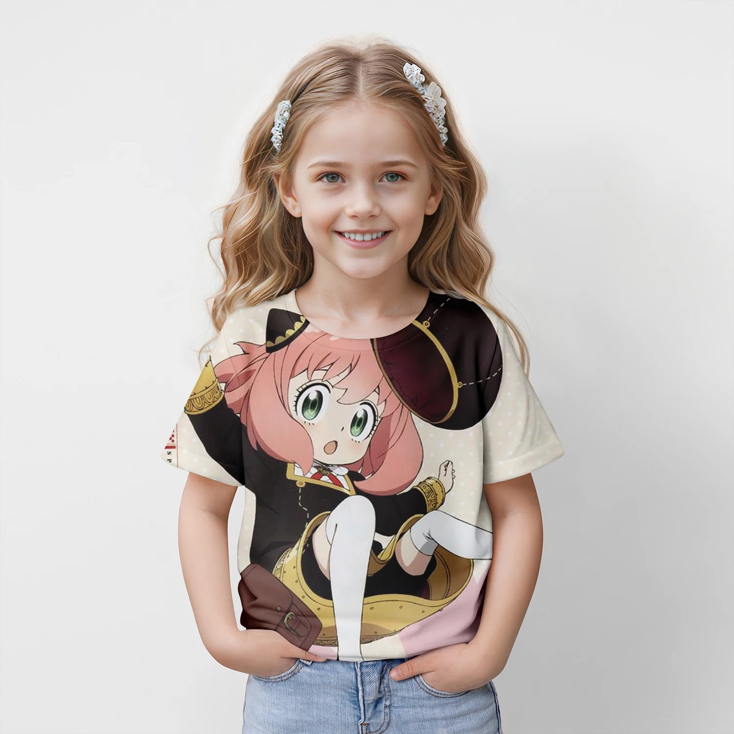 Kids Anime Japanese Spy X Family Anya Forger Graphic Print T Shirt Streetwear Men Women Fashion Short Sleeve 100-5XL T Shirt 5