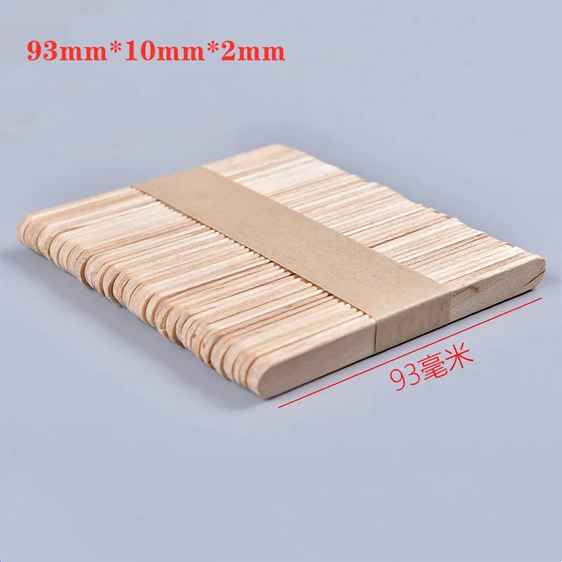 Ice Cream Sticks 100/200pcs Natural Wooden Popsicle Sticks Wood Stick Ice Cream Spoon Hand Art Cube Lollipop Cake Tools