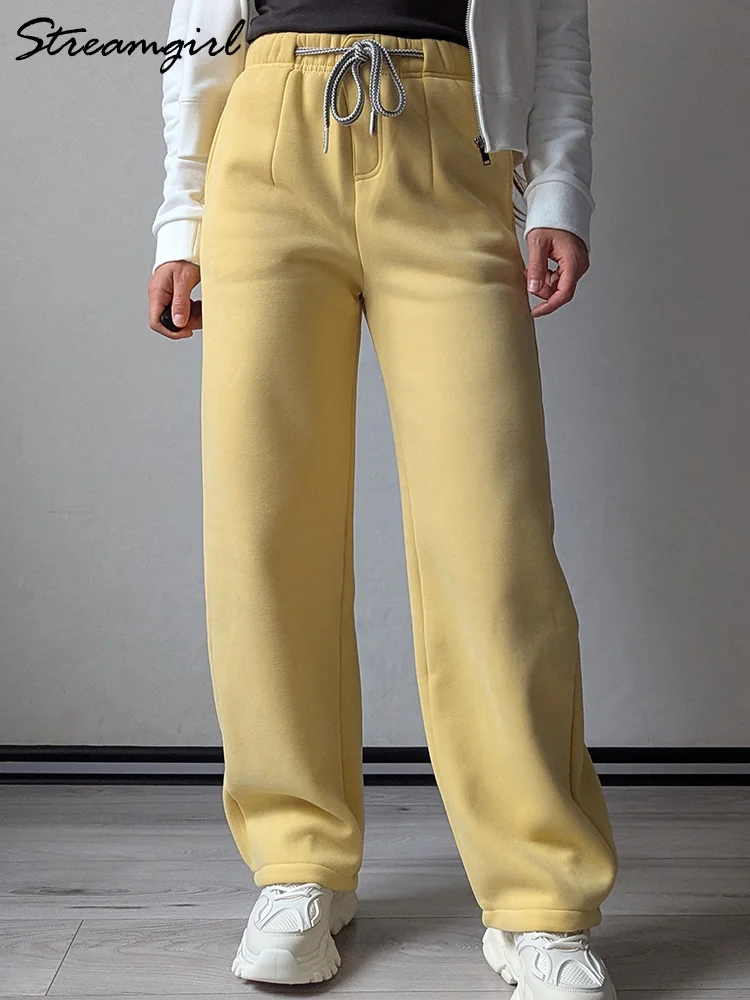 Kfnire Pantaloni Tuta Donna Invernali in ​​Pile a Vita Alta Pantaloni Termici Donna Joggers con Tasche e Coulisse