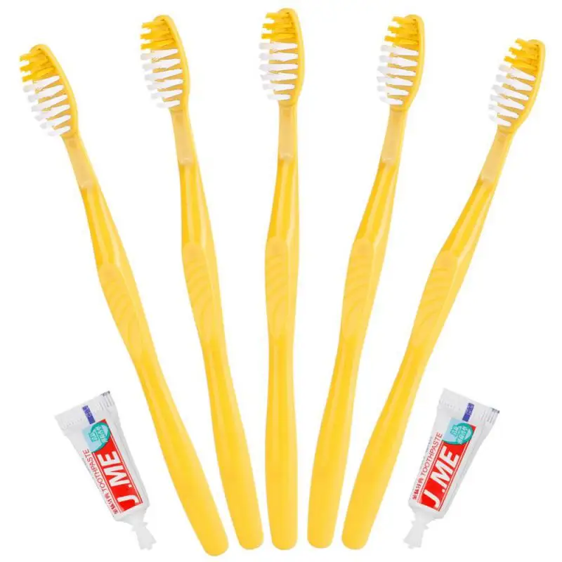 

1/5Pcs Hotel Disposable Toothbrush Portable Travel Toothbrush With Toothpaste Kit Oral Care Teeth Travel Camping Supplies