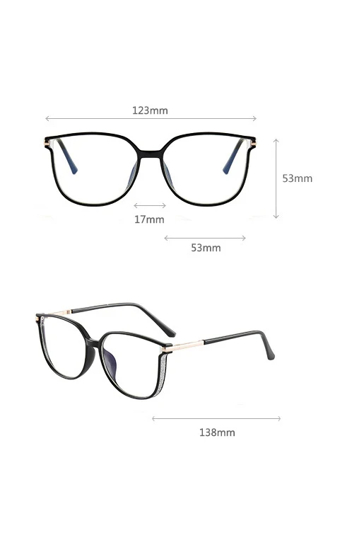 Ein Paar PC-Brillen im neuen Trend mit großem Rahmen, Anti-Blu-ray-Brille, Leptin- und dekorativer Trend, ultraleichter Brillenrahmen 56793 – Detail 10
