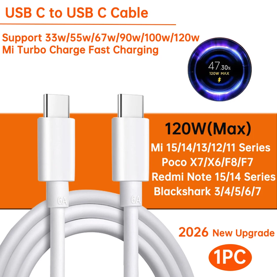 Cavo di Tipo C per Xiaomi Mi 9T, in Nylon Intrecciato, 1,3 m
