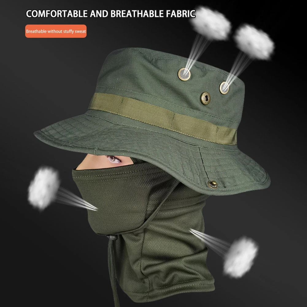 Summer Sun Hats UV Protection Outdoor Hunting Fishing Cap for Men Women Hiking Camping Visor Bucket Hat Breathable Fisherman Hat