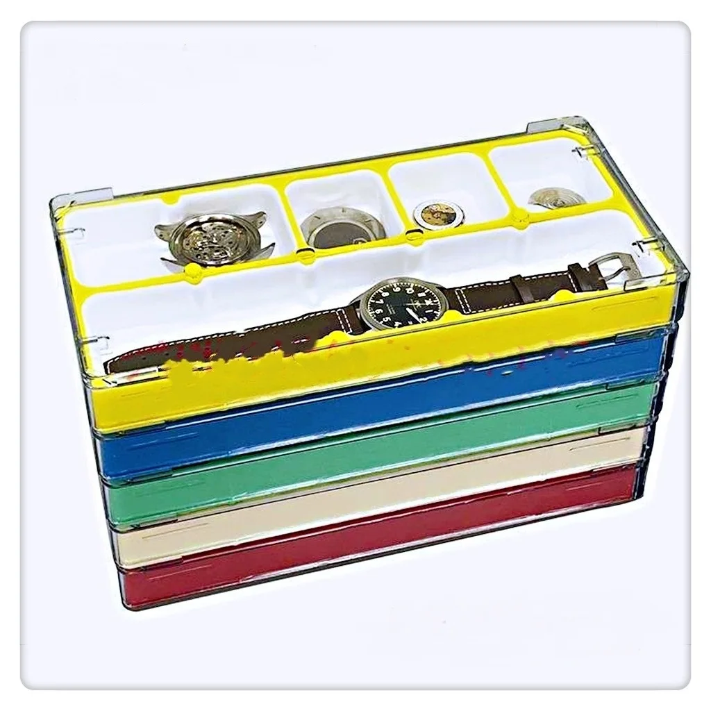 5 Grids Watch Parts Storage Box Organizer Watchmaker Repair Tool Storage Tray for Watch Movement Parts Accessories Box