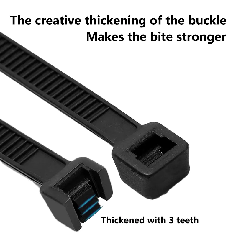 Reusable Cable Ties 1000Pcs Self-locking Plastic Nylon 5X300mm 3X200mm Zip Wraps Strap White/Black