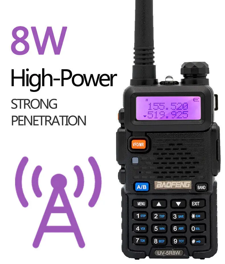1/2/4 PCS Baofeng UV-5R 8W Walkie Talkie Ham Radio Dual Band VHF UHF Portable FM Amateur 1800mAh UV5R  Two way Radio For Climb 3