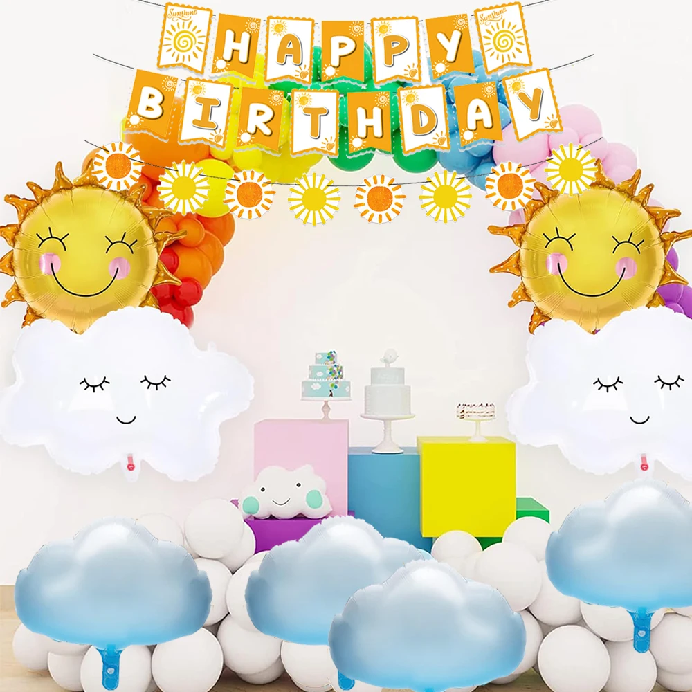 Sonne Geburtstagsdekorationen Geschirr Teller Servietten Tassen Banner Boho Sonne Party Kinder Erste Reise um die Sonne Babypartyzubehör – Detail 17