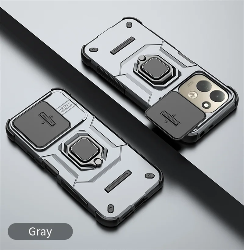 Armor Shockproof Case with Ring Stand and Magnetic Holder, Protective Cover