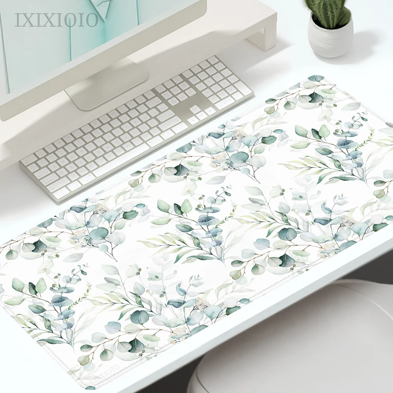 Borracha Natural Gaming Mouse Pad Folhas de Plantas Verdes xl Computador Personalizado Mousepad Tapete do Escritório Soft Desktop Playmat Xxl