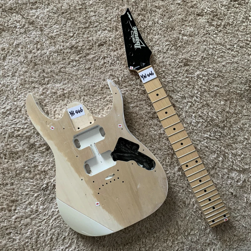 Ibanez Original Mikro Grgm21M Mini&Travel Guitar Set Short Scales 6 String 24 Frets Neck Unfinished Guitar Kits Yn446+Yb446