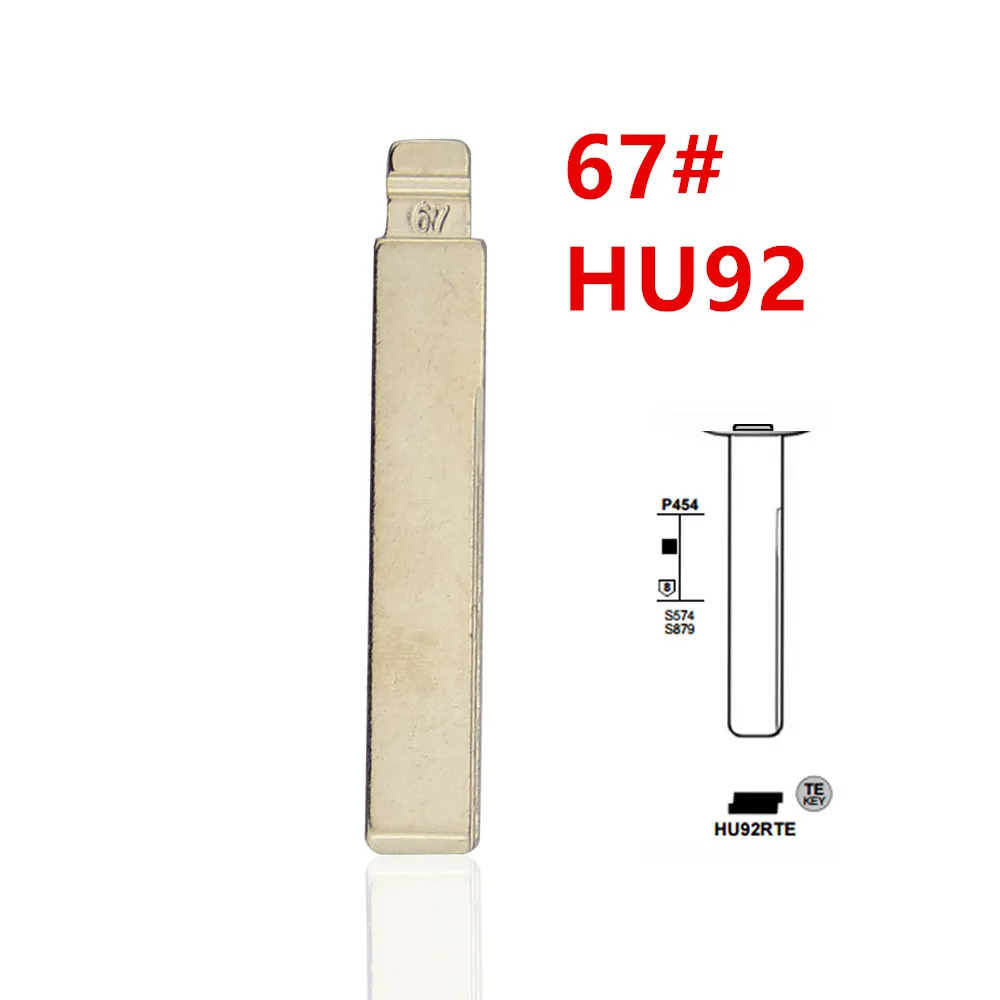 10 Pz Uncut Flip Metal Key Blade 67 # Hu92 Per Bmw Per Kd Keydiy Xhorse Vvdi Telecomandi Universale No.67 Auto Telecomando Chiave Vuota